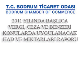 2011 Yılında Başlıca Vergi, Ceza Ve Benzeri Had Ve Miktarları Raporu