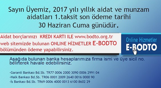 AİDAT ÖDEMESİ SON GÜNÜ 30 HAZİRAN