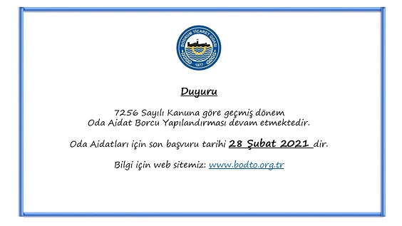 ODA AİDATLARINA YAPILANDIRMA DEVAM EDİYOR