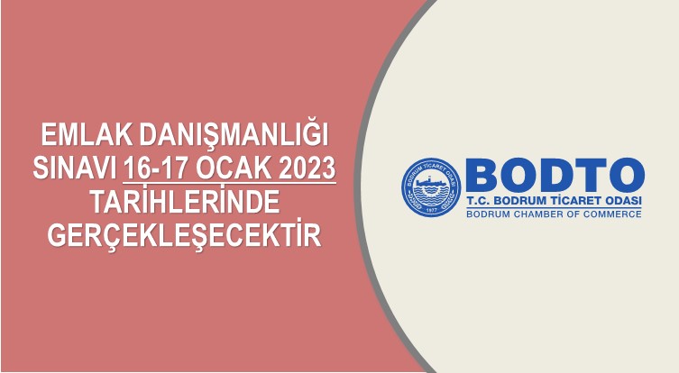 EMLAK DANIŞMANLIĞI SINAVI 16-17 OCAK 2023 TARİHLERİNDE GERÇEKLEŞECEKTİR