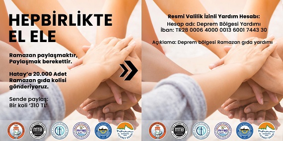 MUĞLA ODALARINDAN DEPREM BÖLGESİ İÇİN RAMAZAN GIDA YARDIMI KAPMANYASI