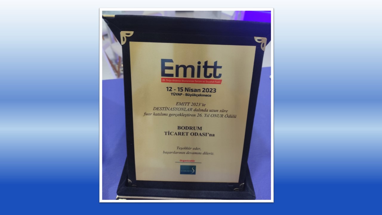 BODRUM TİCARET ODASI’NA ONUR ÖDÜLÜ